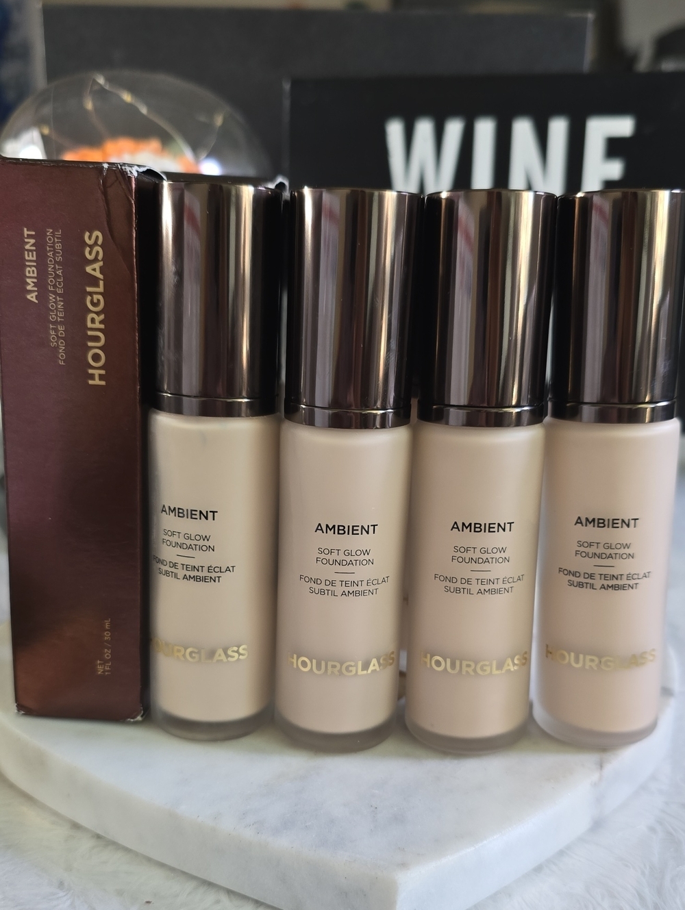 Hourglass Ambient Soft Glow Foundation Trio in Light to Fair Cream Shades